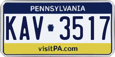 PA license plate KAV3517