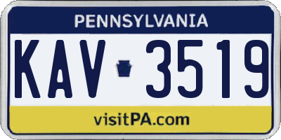 PA license plate KAV3519