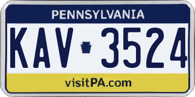 PA license plate KAV3524