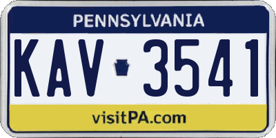 PA license plate KAV3541
