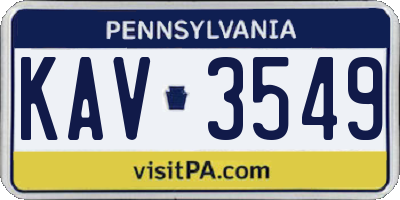PA license plate KAV3549