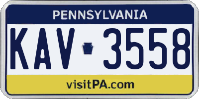 PA license plate KAV3558