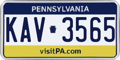 PA license plate KAV3565