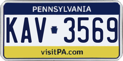 PA license plate KAV3569