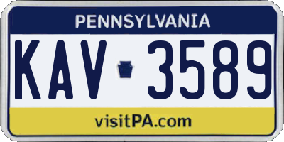 PA license plate KAV3589