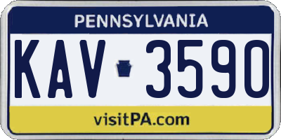 PA license plate KAV3590