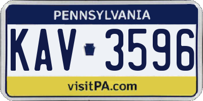 PA license plate KAV3596