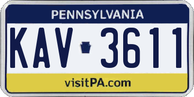 PA license plate KAV3611