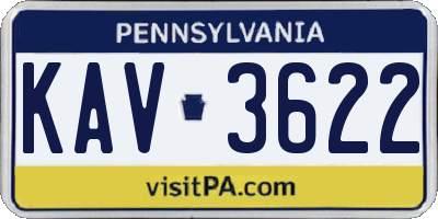 PA license plate KAV3622