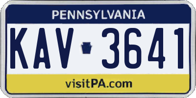 PA license plate KAV3641