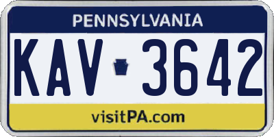 PA license plate KAV3642