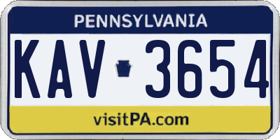 PA license plate KAV3654