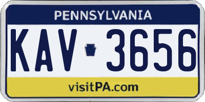 PA license plate KAV3656