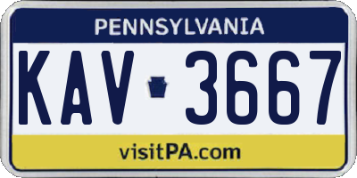 PA license plate KAV3667