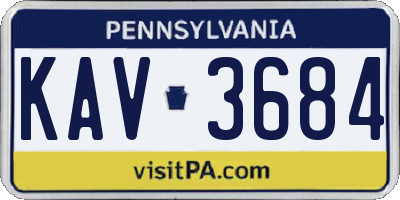 PA license plate KAV3684