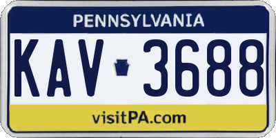 PA license plate KAV3688