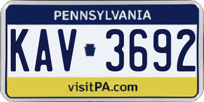 PA license plate KAV3692