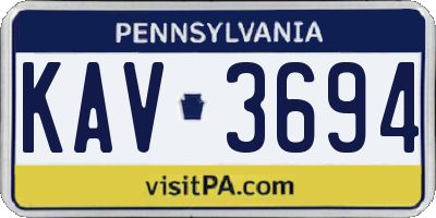 PA license plate KAV3694