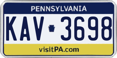 PA license plate KAV3698