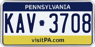 PA license plate KAV3708