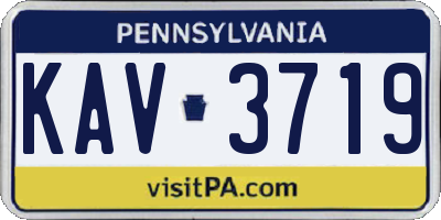 PA license plate KAV3719