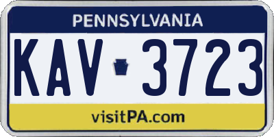 PA license plate KAV3723