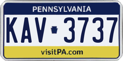 PA license plate KAV3737