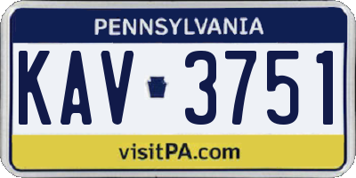 PA license plate KAV3751