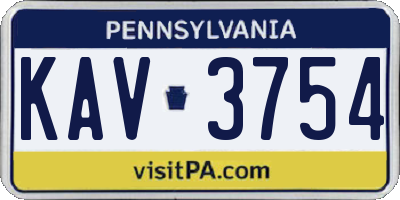 PA license plate KAV3754