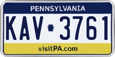 PA license plate KAV3761