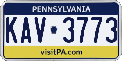 PA license plate KAV3773
