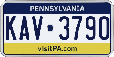 PA license plate KAV3790