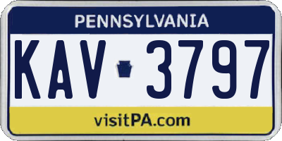 PA license plate KAV3797