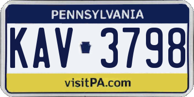 PA license plate KAV3798
