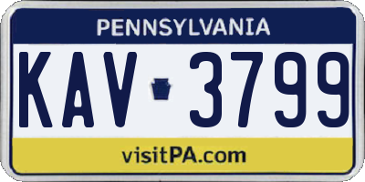 PA license plate KAV3799