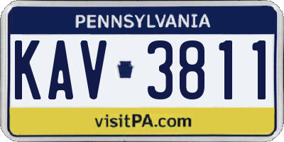 PA license plate KAV3811