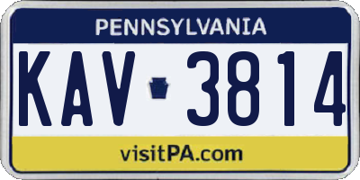 PA license plate KAV3814