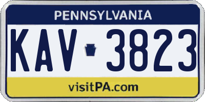 PA license plate KAV3823
