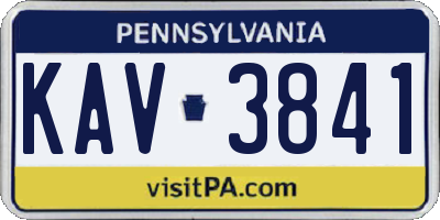 PA license plate KAV3841
