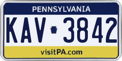 PA license plate KAV3842