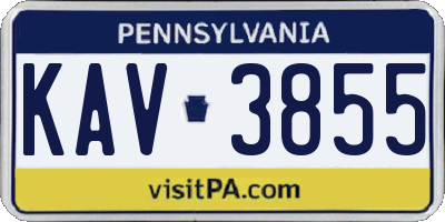 PA license plate KAV3855