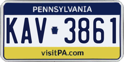 PA license plate KAV3861