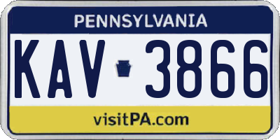 PA license plate KAV3866