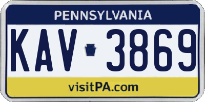 PA license plate KAV3869