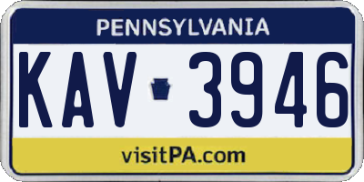PA license plate KAV3946