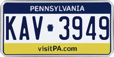 PA license plate KAV3949