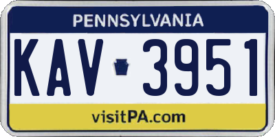 PA license plate KAV3951