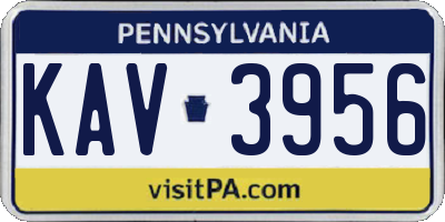 PA license plate KAV3956