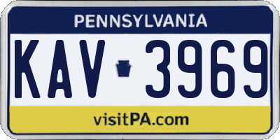 PA license plate KAV3969