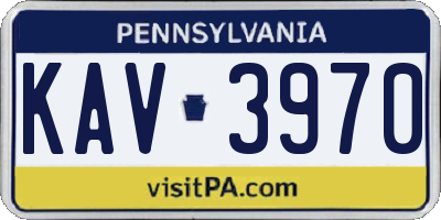 PA license plate KAV3970